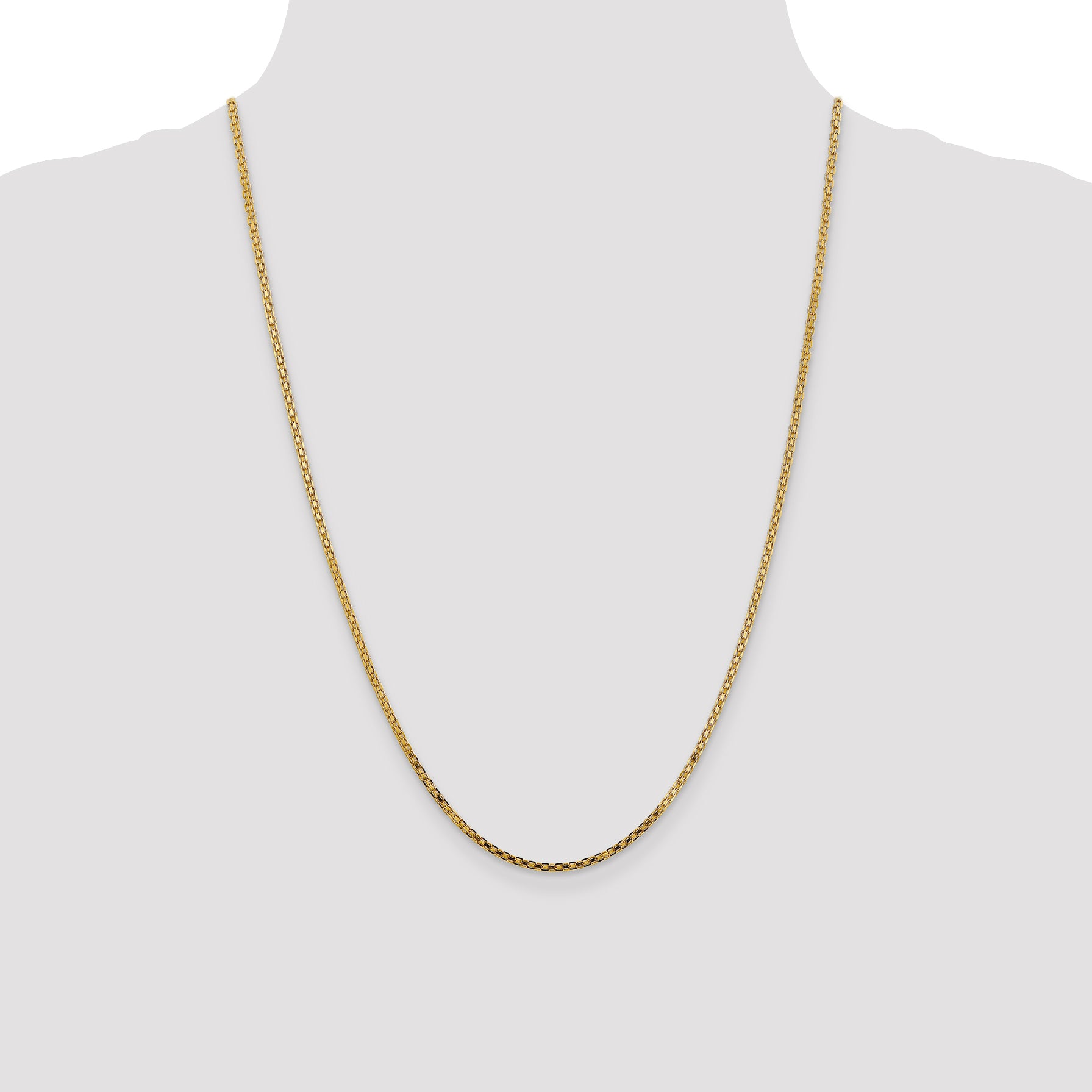 14k 1.8mm Lightweight Bismark Flat Chain