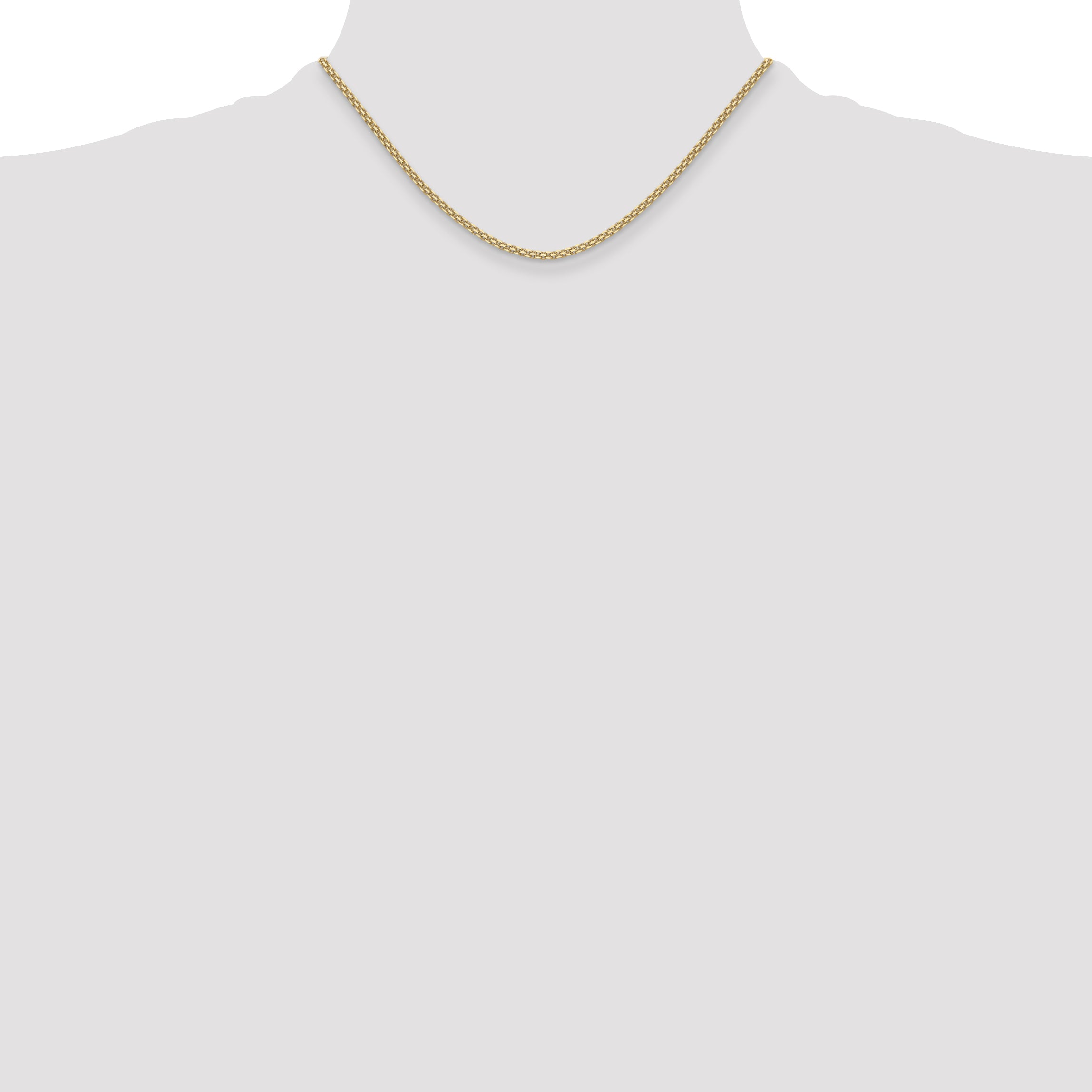 14k 2.2mm Lightweight Flat Bismark Chain