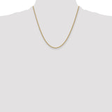 14k 2.2mm Lightweight Flat Bismark Chain