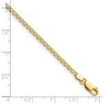 14k 2.2mm Lightweight Flat Bismark Chain Anklet
