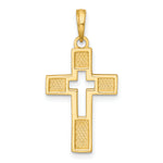 14K Polished Cut-Out Cross Charm