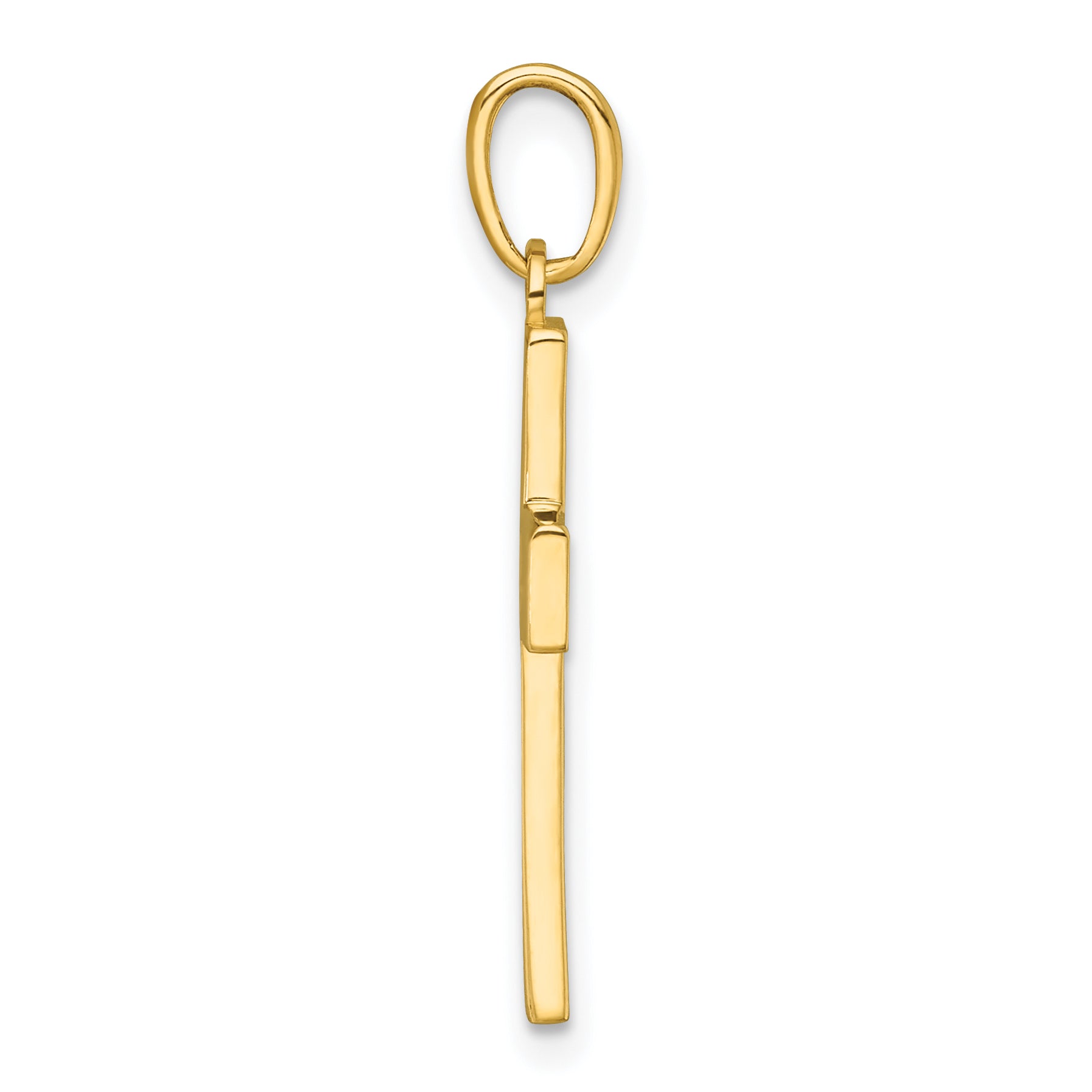 14K Polished Cut-Out Cross Charm