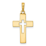 14K Polished Cut-Out Cross Charm