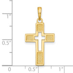 14K Polished Cut-Out Cross Charm