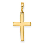 14K w/Rhodium D/C Cross Pendant