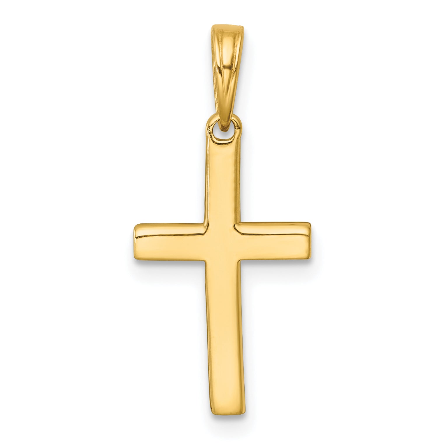 14K w/Rhodium D/C Cross Pendant