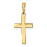 14K w/Rhodium D/C Cross Pendant