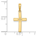 14K w/Rhodium D/C Cross Pendant