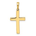 14K w/Rhodium D/C Cross Pendant