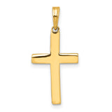14K w/Rhodium D/C Cross Pendant