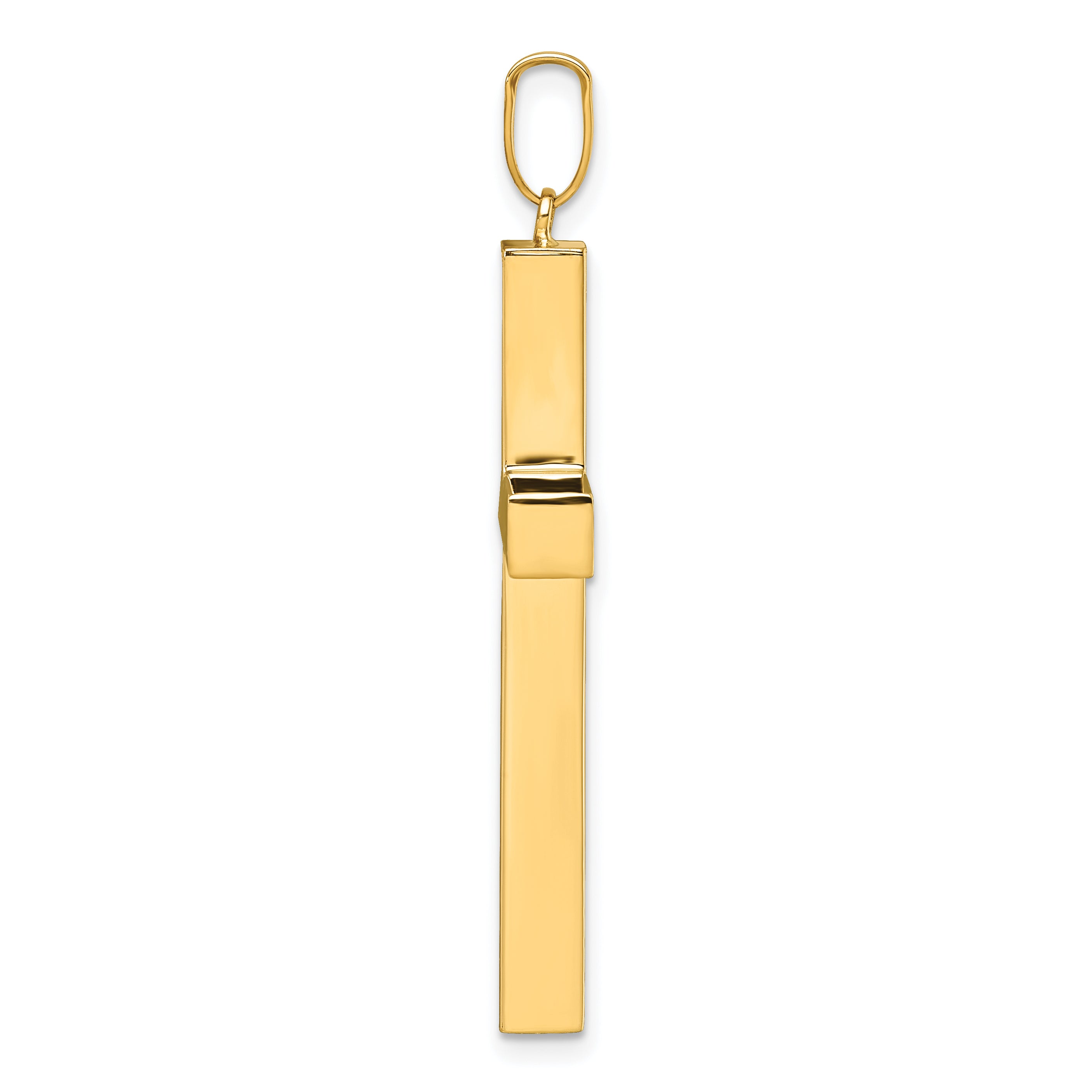 14k Polished Hollow Cross Pendant