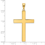 14k Polished Hollow Cross Pendant