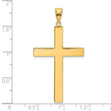 14k Polished Hollow Cross Pendant