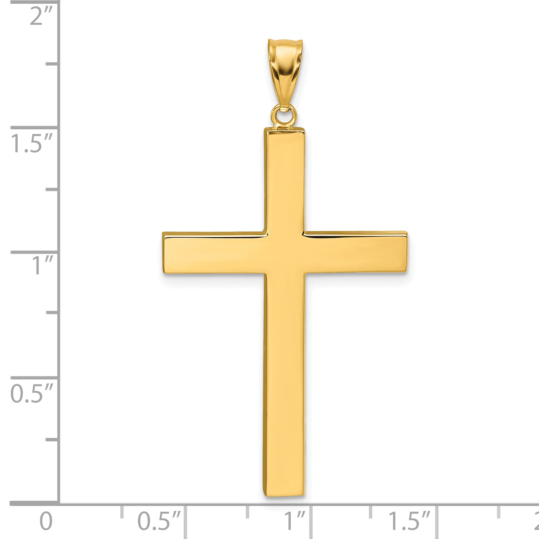 14k Polished Hollow Cross Pendant