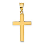 14K Polished Hollow Cross Pendant