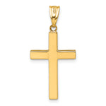 14K Polished Hollow Cross Pendant