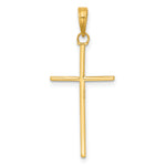 14K 3-D and Polished Stick Cross Charm