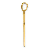 14K 3-D and Polished Stick Cross Charm