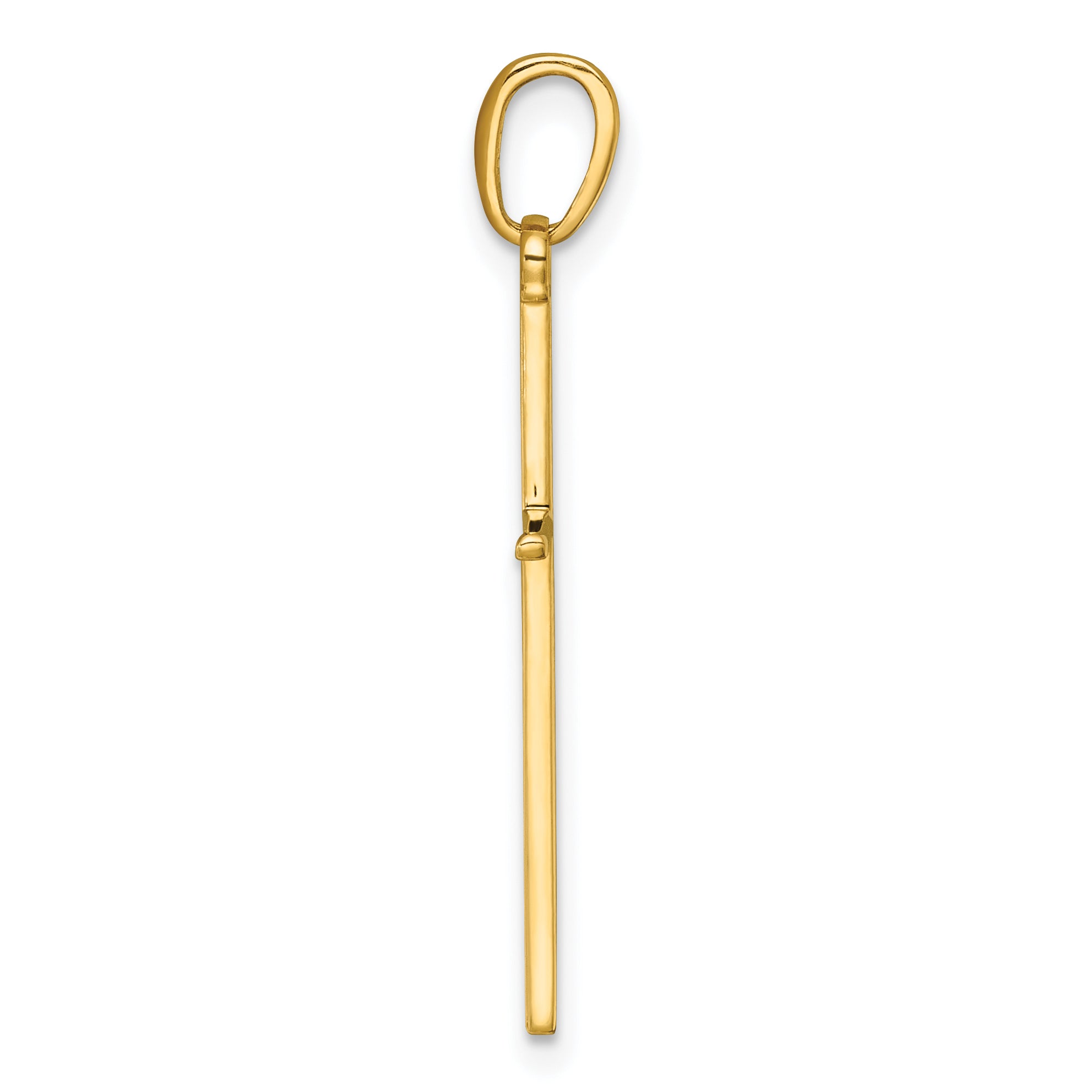 14K 3-D and Polished Stick Cross Charm