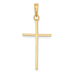 14K 3-D and Polished Stick Cross Charm