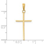 14K 3-D and Polished Stick Cross Charm