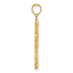 14k Polished and D/C Grooved Cross Pendant
