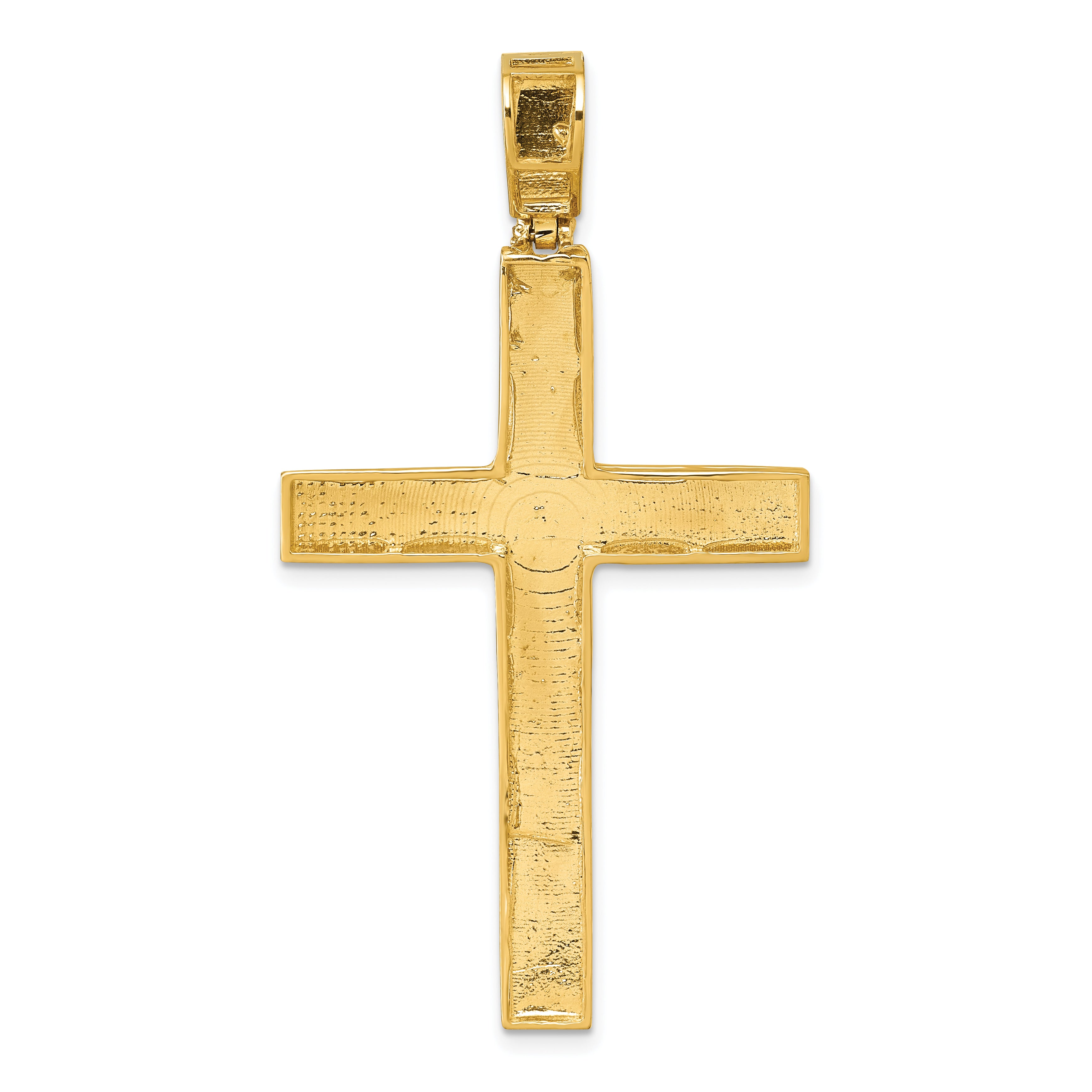 14k Polished Diamond-cut Fancy Cross Pendant