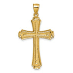14k Polished Diamond-cut Textured Fancy Cross Pendant