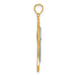 14k Two-tone Diamond Cut Polished Cross Pendant