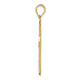 14k Polished Diamond-cut Textured Fancy Cross Pendant