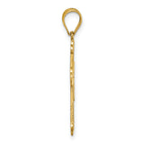14k Polished Diamond-cut Textured Fancy Cross Pendant