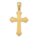14k Polished Diamond-cut Textured Fancy Cross Pendant