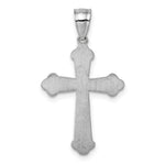 14k Polished White Gold Diamond-cut Fancy Cross Pendant