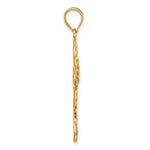 14k Polished Diamond-cut Filigree Textured Fancy Cross Pendant