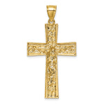 14k w/Rhodium  Polished and Diamond-cut Crucifix Pendant