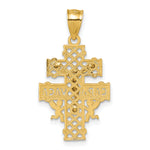 14k Polished Diamond-cut Cara Vaca Crucifix Pendant