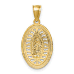 14k w/Rhodium Polished and Diamond-cut Guadalupe Pendant