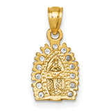 14k Polished CZ Our Lady of Guadalupe Pendant