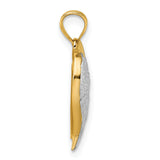 14k w/RH Polished / Dia-cut Heart With Wing   Watch Over Me   Pendant