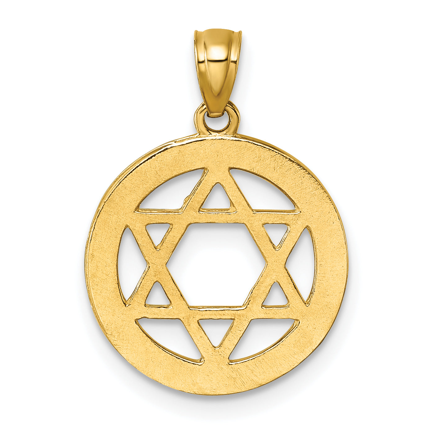 14k Polished CZ Star of David Pendant