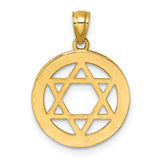 14k Polished CZ Star of David Pendant