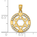 14k Polished CZ Star of David Pendant