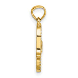 14k Polished CZ Hamsa Pendant