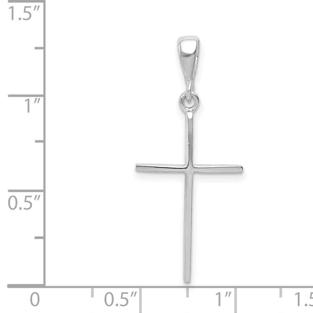 14k White Gold Cross Pendant