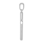 14k White Gold Hollow Cross Pendant