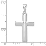 14k White Gold Hollow Cross Pendant