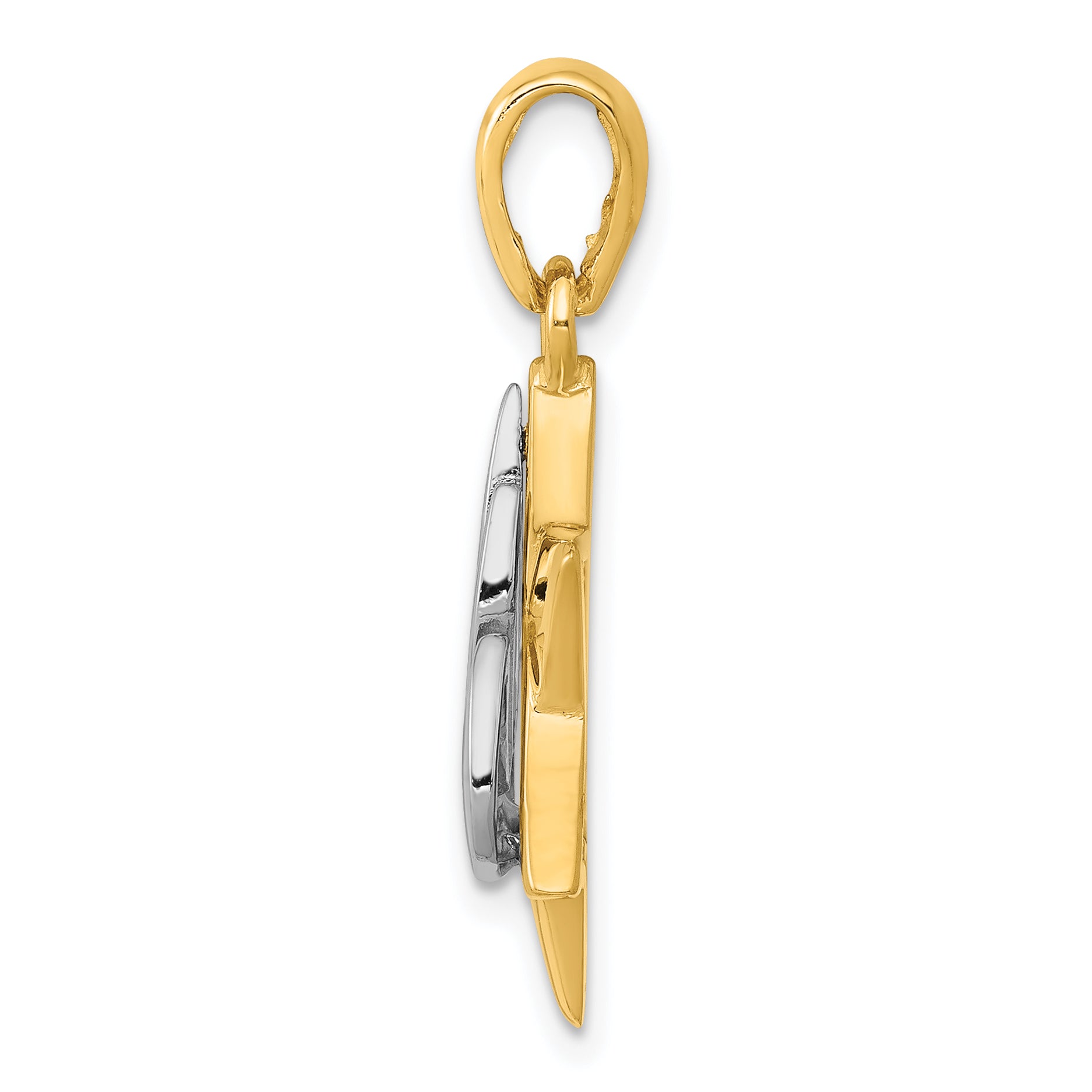 14k Two-tone Star of David Pendant