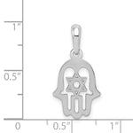 14k White Gold Star of David Chamseh Pendant