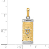14K Two-Tone 3D Mezuzah Pendant