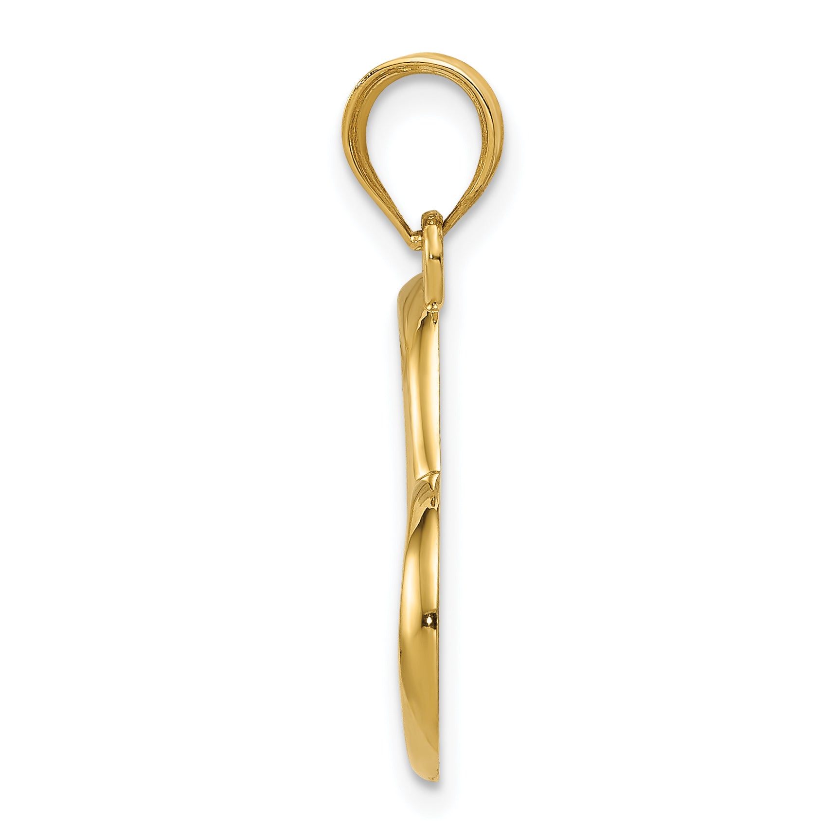 14K Polished Dangling Heart Pendant